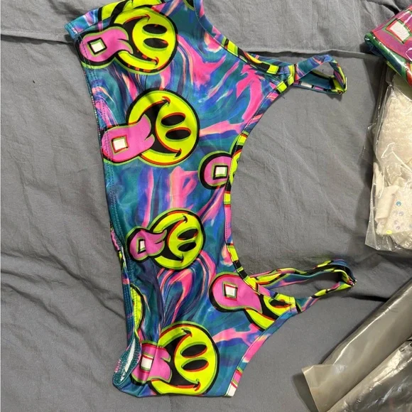 iHeartRaves Psychedelic Smiley Set - Blue and Pink - Picture 2 of 6